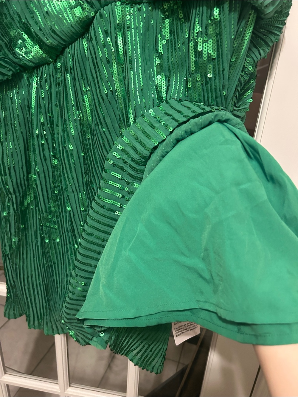 ASOSO Green Sequin Pleated Cocktail Dress - Picture 8 of 11